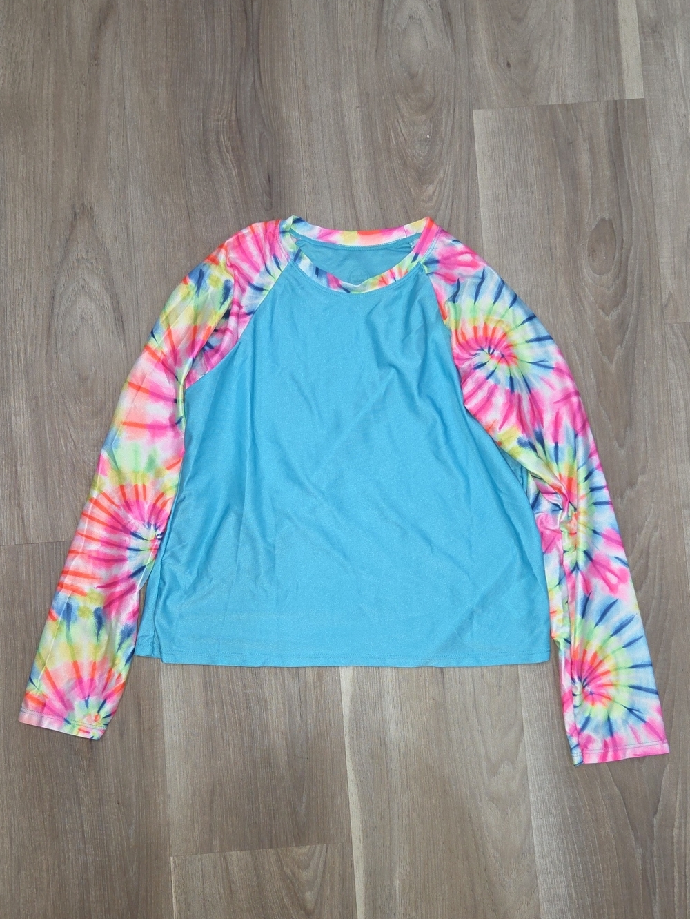 •Wonder Nation• Little Girls Tie Dye Long Sleeve Swim Top
